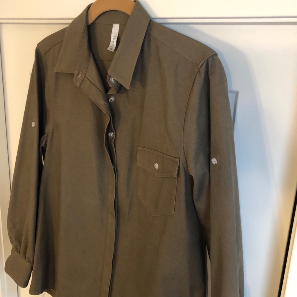 NWOT Thayer Olive Green Utility Shirt